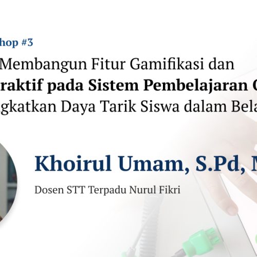 Seminar dan Workshop LPPM dengan tema \”Cara Mudah Membangun Fitur Gamifikasi dan Konten Interaktif pada Sistem Pembelajaran Online\”.