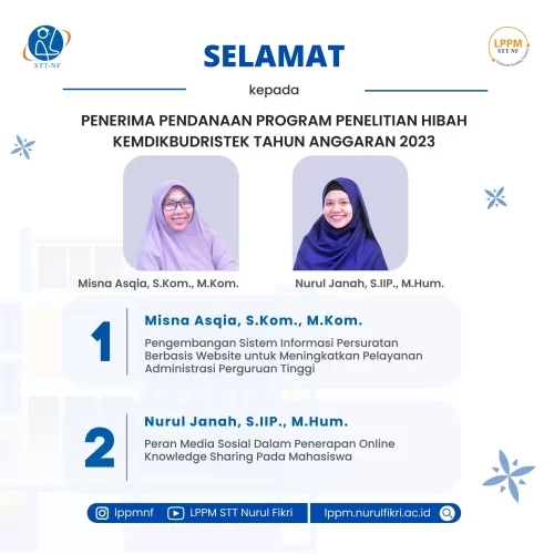 Penerimaan Pendanaan Program Penelitian Hibah Kemdikbudristek 2023